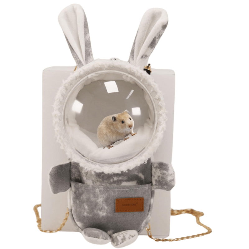 Sugar Glider Travel Pouch Gerbil Hedgehog Portable Travel Carrier Outdoor Hangbag Grey Squirrel Rat Carrier for Small Animal (Grey,Small) - PawsPlanet Australia