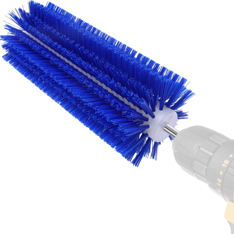 Livestock Scratching Mini Roto Drill Brush Attachment For Cow Goat Pig Dog Horse Grooming, 28cm Large Size, Remove Harmful Parasites/Dead Skin/Shedding Hair, Relieve Itching, 5/18inches Shank Blue 11in - PawsPlanet Australia