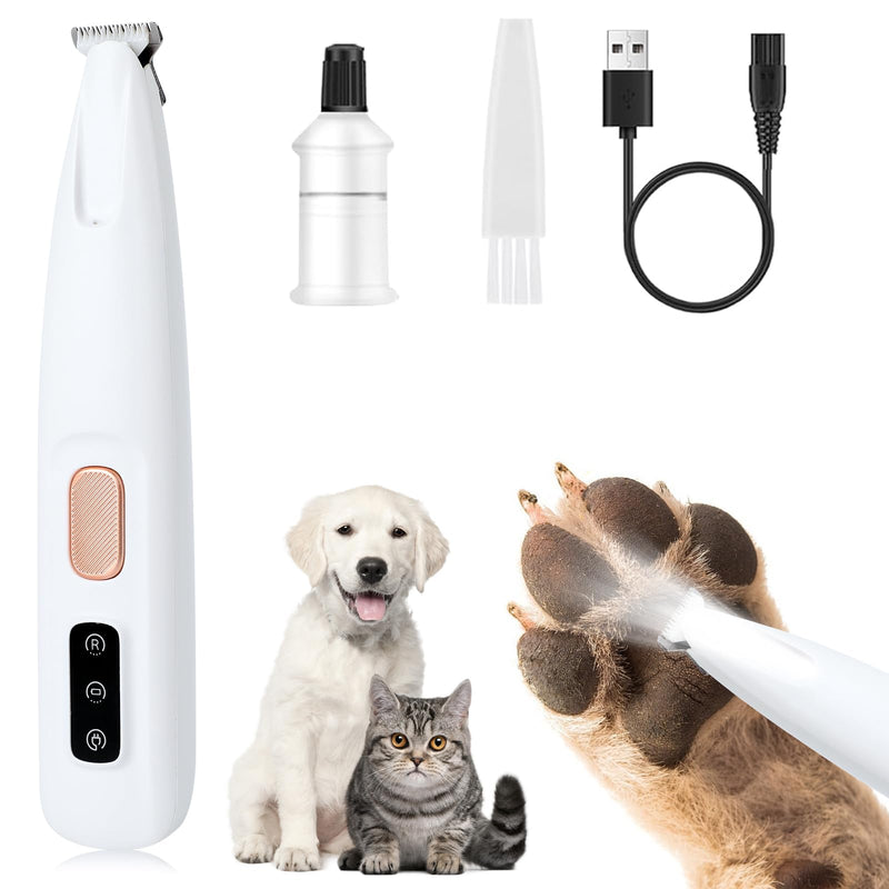 Saffory Paw Trimmer, Saffory Pet Micro Precision Trimmer, Rechargeable Dog Trimmer for Paws with LED Light, Dog Paw Trimmer Waterproof, Low Noise Paw Trimmer for Dogs Cats Hair Trimming (1 Set) - PawsPlanet Australia