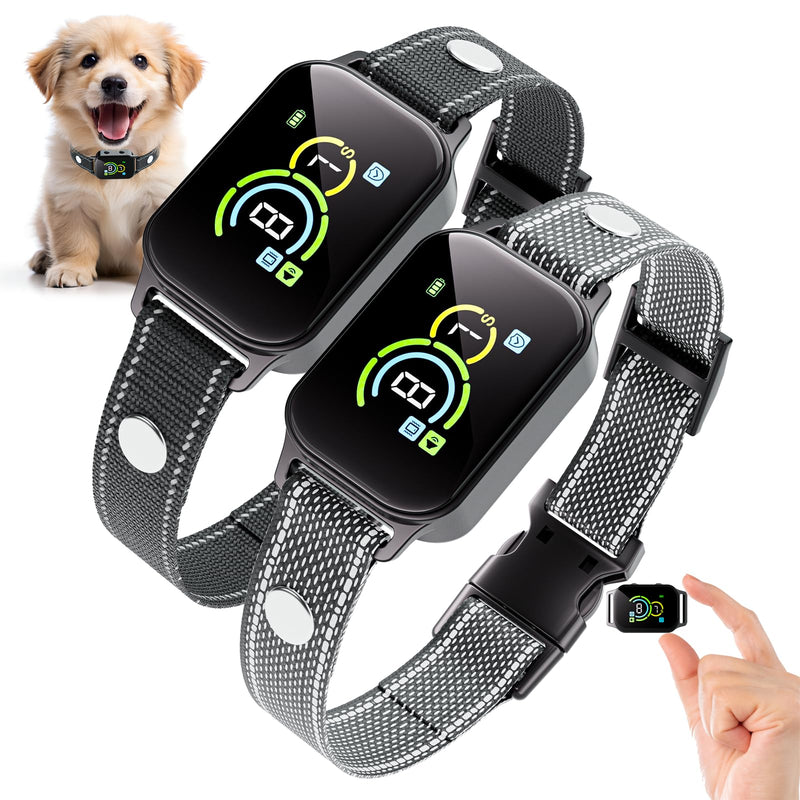 Dog Bark Collar for 2 Pack,Bark Collar for Small Dogs,Humane Barking Collar,AUTO Barking Collar,Adjustable Beep Vibration Modes and 7 Sensitivity(2Pack) 2pack Black - PawsPlanet Australia
