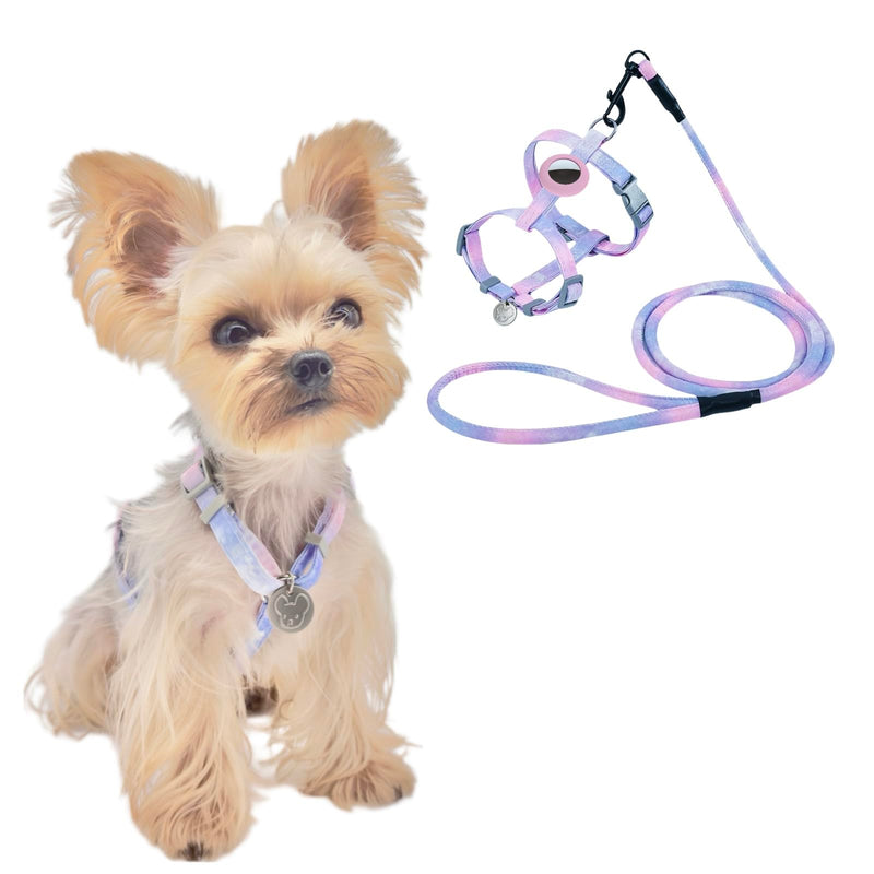 No Pull Dog Harness and Leash with AirTag Holder for Small/Teacup Cats & Dogs, Anti-Escape Design, Cooling & Light Weight Vest, Perfect for Summer, Arnés para Perro (Purple, XXS) Purple XXS (under 5 lbs) - PawsPlanet Australia