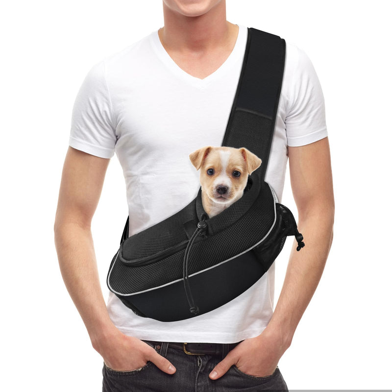Gloppie Dog Sling Puppy Carrier Travel Cat Carrier Dog Carrying Bag Pet Carrier for Small Dogs Below 5 lbs Dog Accessories & Cat Supplies Black 15.8"L x 3.9"W x 7.1"H Classic Black - PawsPlanet Australia