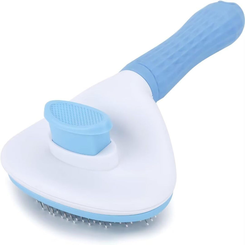 Pet Dog Hair Brush for Shedding Indoor Kitten Comb Grooming And Care Slicker Brush Stainless Steel,Cat Hair Brush for Long Hair Removal,Self Cleaning Rabbit Puppy Dogs Grooming Massaging Tool (Blue) blue - PawsPlanet Australia