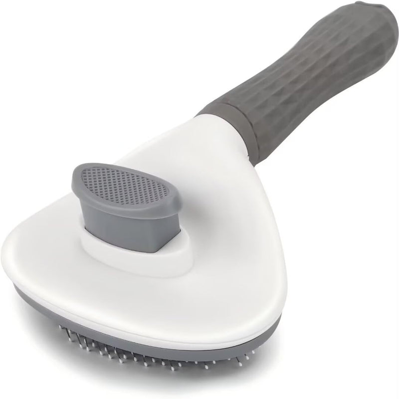 Pet Hair Removal Brush for Dog Cat Grooming Tool, Self Cleaning Slicker Hair Massage Comb Loose Undercoat Removes Tangles Fur Hair Slicker Brush for Puppy Kitten Bunny Massage-Pet Supplies (Gray) grey - PawsPlanet Australia