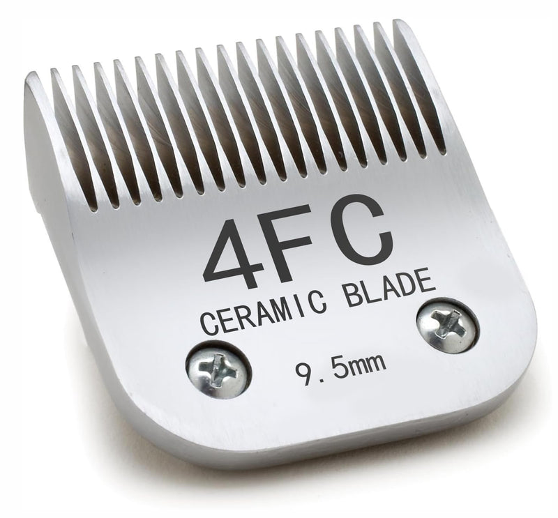 Docal 4FC Pet Dog Grooming Detachable Blades, Compatible with Andis Size-4FC Cut Length 3/8"(9.5mm), Most A5, KM Series Clippers,Made of Ceramic Blade & Stainless Steel Blade 4FC 9.5MM
