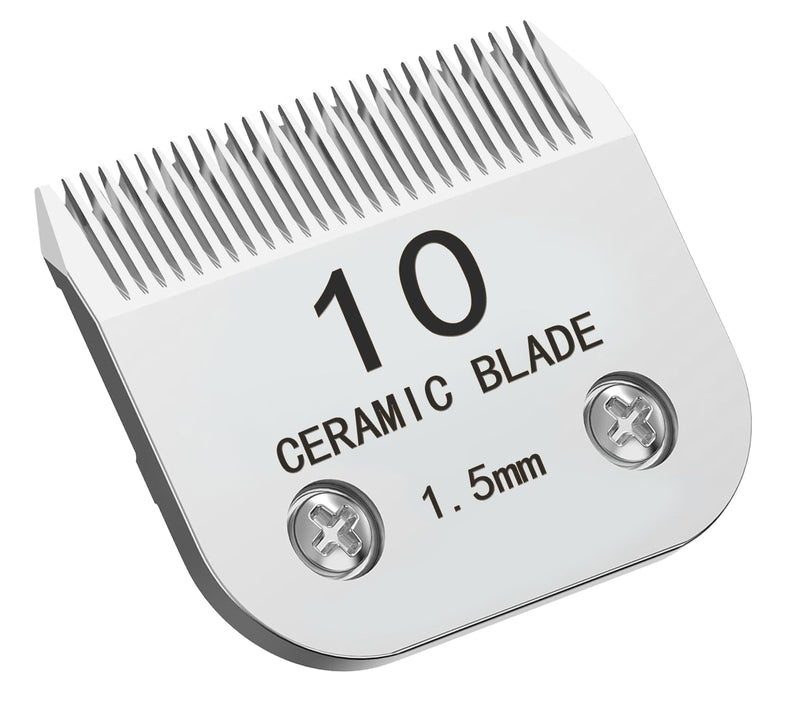 Docal 10# Silver Detachable Clipper Ceramic Blades, Dog Grooming Clipper Replacement Blades Compatible with Dog Clippers, KM Series Clippers, A5, Size 10, Cut Length 1/16"(1.5mm) 10# 1.5MM - PawsPlanet Australia