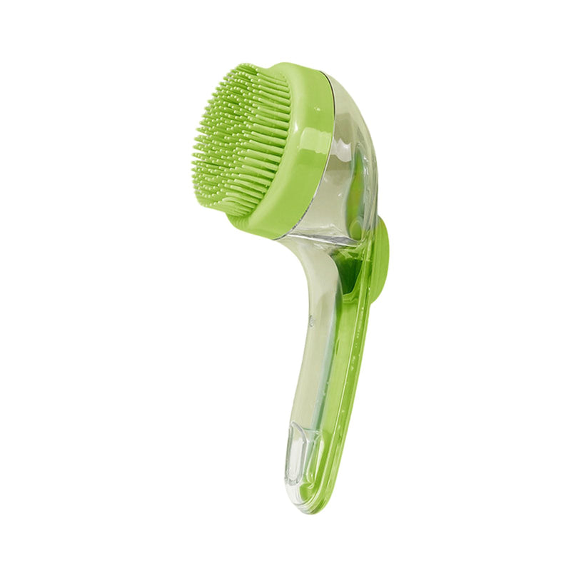 Pet Dogs Shampoo Dispenser Brush Cats Massage Comb Grooming Scrubber Shower Brush for Bathing Soft Silicone Bristles - PawsPlanet Australia