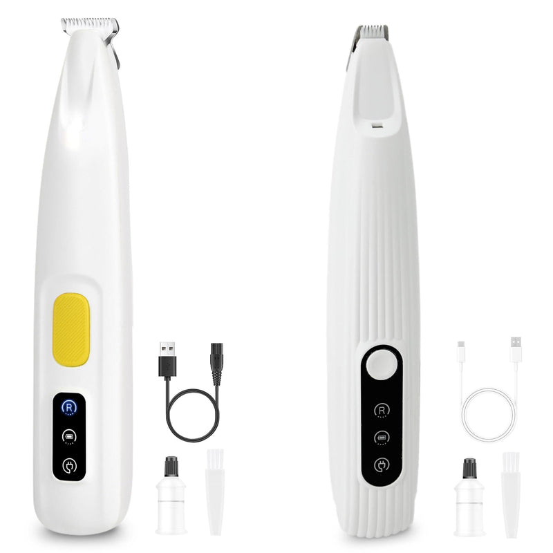 Upgraded Dog Paw Trimmer with Light, 9mm & 18mm Blades, Cordless Electric Grooming Clippers, Waterproof Low Noise Pet Hair Shaver for Dogs Cats Trimming Around Paws, Eyes, Ears, Face, Rump - PawsPlanet Australia
