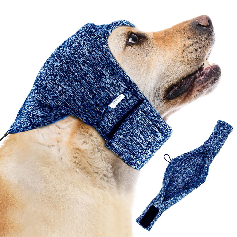 Dog Noise Cancelling Ear Muffs No Flap Ear Wraps for Dogs Blue Medium - PawsPlanet Australia