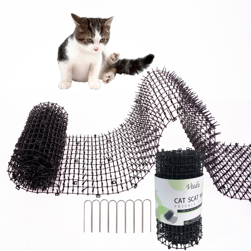 Cat Deterrent Mat(6.5ft), Cat Repellent Mat, Cat Scat Mat,Cat Spikes with 8 Staples, Scat Mats for Pets(Cats, Dogs...) for Garden - PawsPlanet Australia
