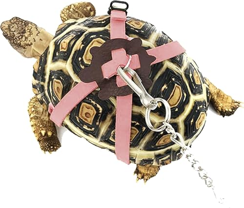 Adjustable Harness & Leash Set Strap for Turtles Small Pet Leash Walking Rope for Tortoise Outdoor Walking Training Control Rope (Pink,L) Pink L - PawsPlanet Australia