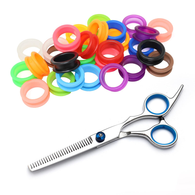 Honbay 28PCS Soft Silicone Scissors Finger Rings Grips Inserts Grooming Shear Thumb Inserts Ring Finger Protector Ring Scissor Accessories for Barber Hair Cutting Scissors Dog Cat Pet Hair Shears - PawsPlanet Australia