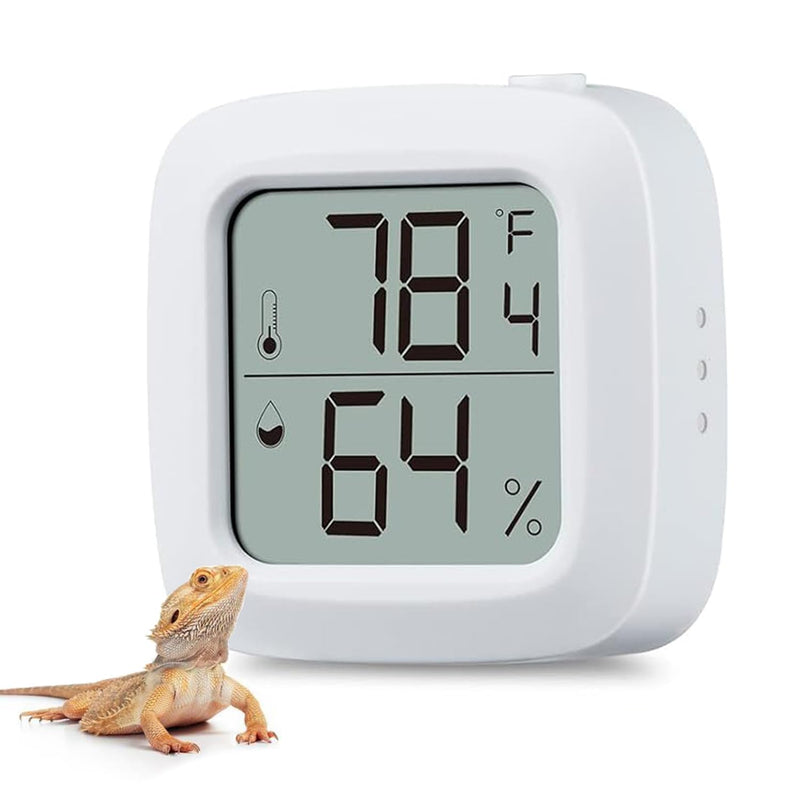 Reptile Tank Thermometer, Mini Digital Hygrometer Thermometer Gauge, Indoor Outdoor Temperature Humidity Meter for Greenhouse Humidors Incubators Reptile Terrarium Jars, Fahrenheit (℉) or Celsius(℃) Basic Version - PawsPlanet Australia