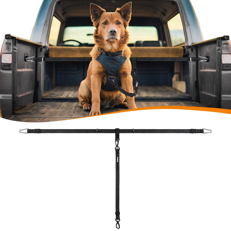 PetBonus Truck Bed Dog Leash, Dog Truck Tether Tie Down, Adjustable Safety Dog Leash for Truck, Comfortable Pick-Up Bed Restraint Lead, Ratchet Tightening Dog Car Harness Belt for One Dog For 1 Dog - PawsPlanet Australia