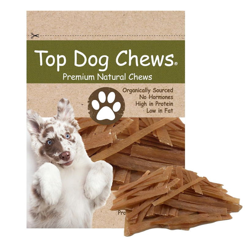 Top Dog Chews - Flat Turkey Tendons for Dogs, 1LB / 16 OZ, Made in The USA, 100% Natural Chew Treats for Dental Care and Stress Relief, Puppy Training Treats for All Breeds (16oz, Roasted)