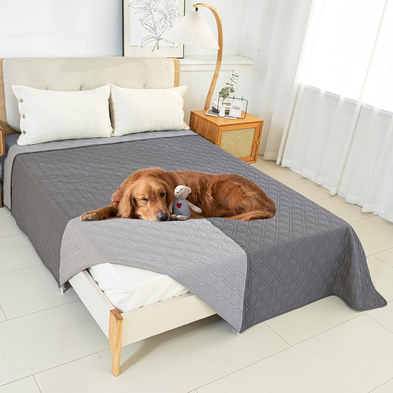 54x82 Inch Waterproof Dog Bed Cover Pet Blanket, Couch Cover for Dogs,Pets,Cats Washable Non-Slip Backing Reversible, Dark Gray/Light 54" X 82" - PawsPlanet Australia