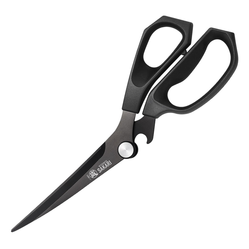 MITSUMOTO SAKARI Japanese Kitchen Shears, Cooking Scissors Titanium Plated for Meat Vegetable Herb Versatile Barbecue Shears