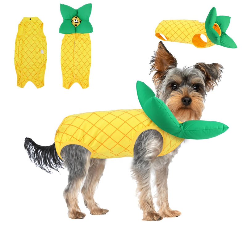 EMUST 2PCS Cat Recovery Suit & Cat Cone Collar Female, Soft & Adjustable Dog Surgery Suit Female Spay for Abdominal Wounds, Cotton Cone for Cats to Stop Licking for Small Female Pets 8-16lb, Yellow, L Large - PawsPlanet Australia