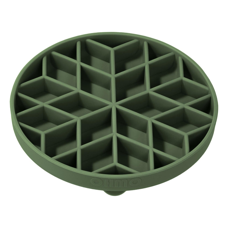 OHMO Slow Feeder Dog& Cat Bowl, Silicone Puppy Cat Food Bowl with Anti-Slip Suction Cup Slow Down Small Dogs Eating, Anti Choking (S-Diamond,Camo Green) Camo Green Diamond-S(5.9“) - PawsPlanet Australia