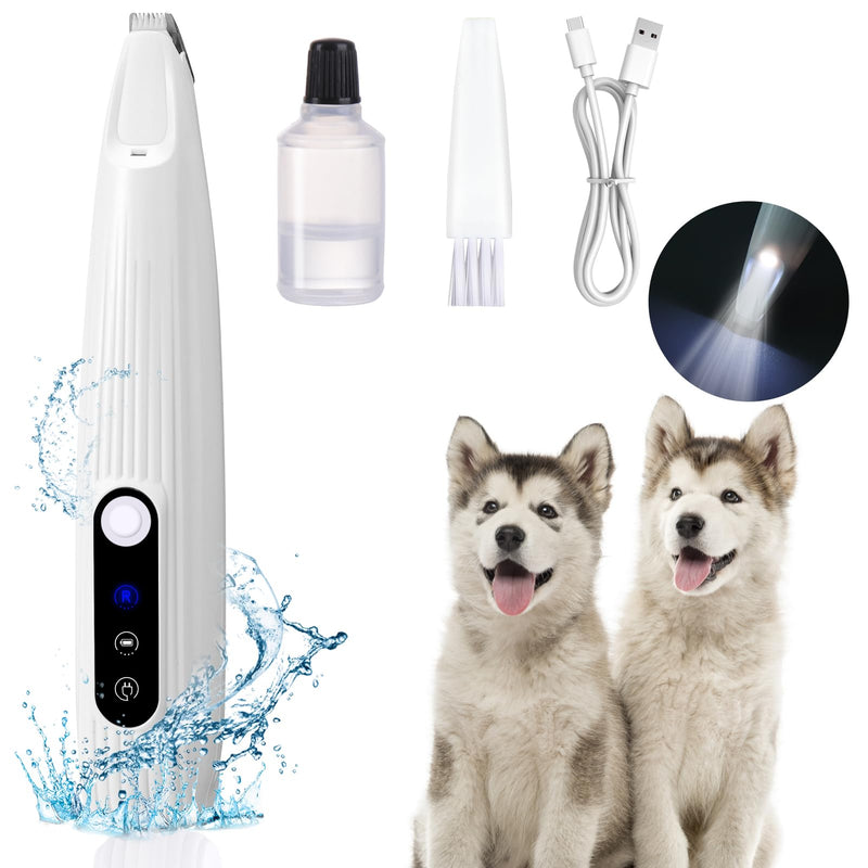 Dog Paw Trimmer, Dog Grooming Kit for Small Dogs Paw Trimmer, Saffory Dog Trimmer with LED Light for Precision Trimming, Pet Electric Shaver for Cats, Dogs Paw Hair, Ears, Face, Rump and Eyes Groom - PawsPlanet Australia