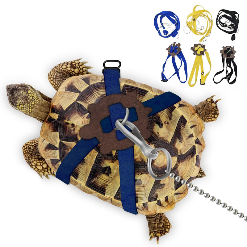 Pet Tortoise Turtle Leather Harness Small Pet Turtle Leash and Harness Pet Tortoise Leash Suitable for Tortoise Supplies Adjustable Control Leash (S,Blue) Blue S - PawsPlanet Australia