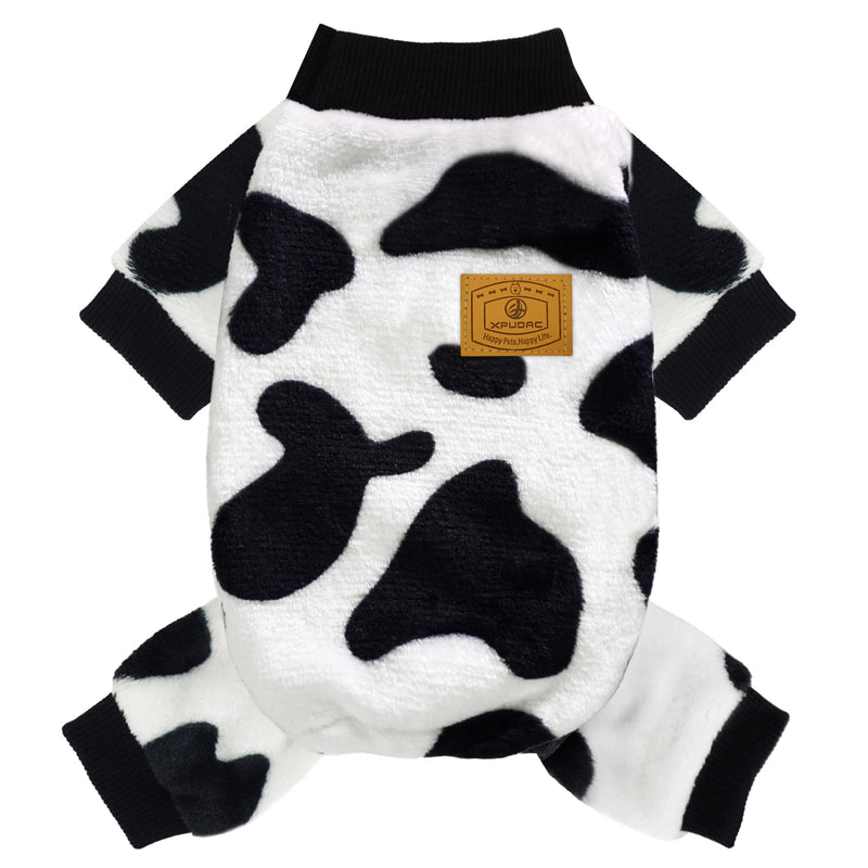 XPUDAC Cow Dog Sweater, Dog Winter Clothes for Small Medium Dogs Girl Boy Fleece Dog Pajamas for Winter Christmas, Medium Medium(Chest-16.5") - PawsPlanet Australia