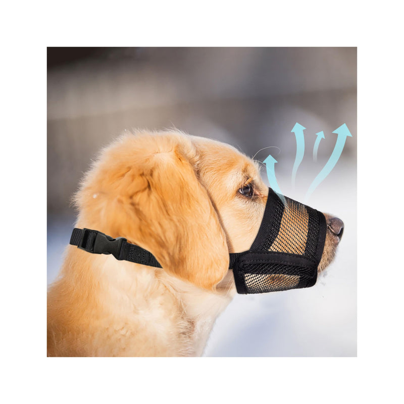 Dog Muzzle for Large Dogs - Air Mesh Muzzle for Large Sized Dog | Dog Muzzles to Prevent Biting | Adjustable Large Dog Muzzle for Scavenging Biting Licking & Chewing | No Bark Muzzle for Dogs - PawsPlanet Australia