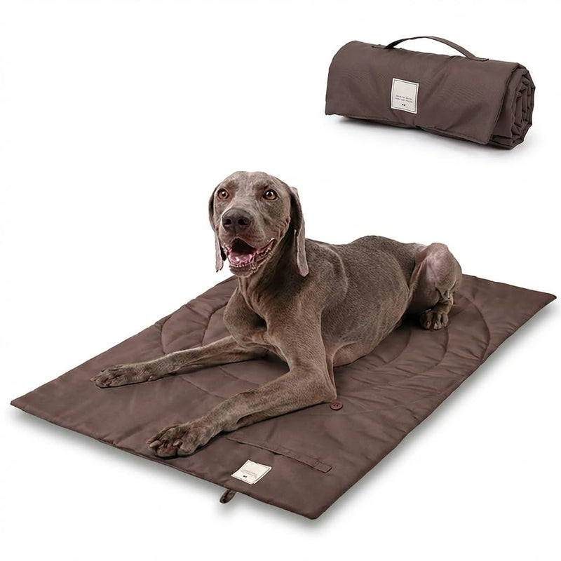 Travel Dog Bed | Camping Dog Bed | 37.4"x25.6" Waterproof Outdoor Dog Mat | Portable Place Mat for Dogs with Handle | Machine Washable | Easy Clean for Outdoor Adventures (Brown) Brown（37.4‘’x25.6‘’） - PawsPlanet Australia