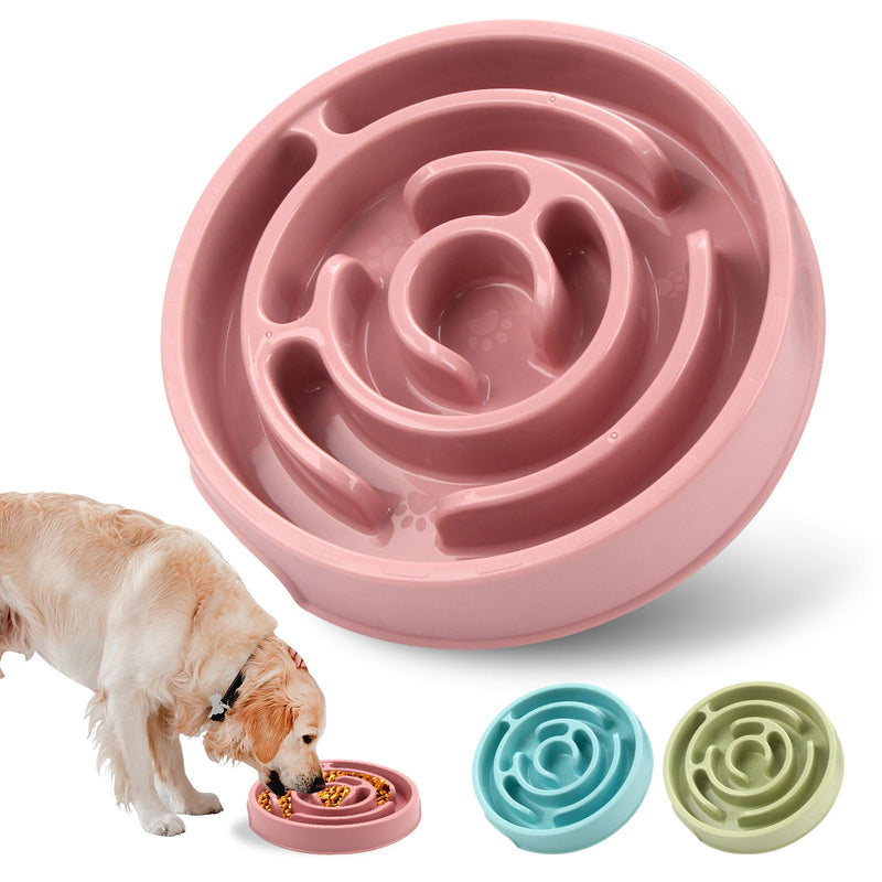 Slow Feeder Dog Bowls, Puzzle Dog Bowl with Anti-Slip, Slow Feeder & Non-Slip Design, Boredom and Anxiety Reducer, Suitable for All Breed Dogs and Cat Pink - PawsPlanet Australia