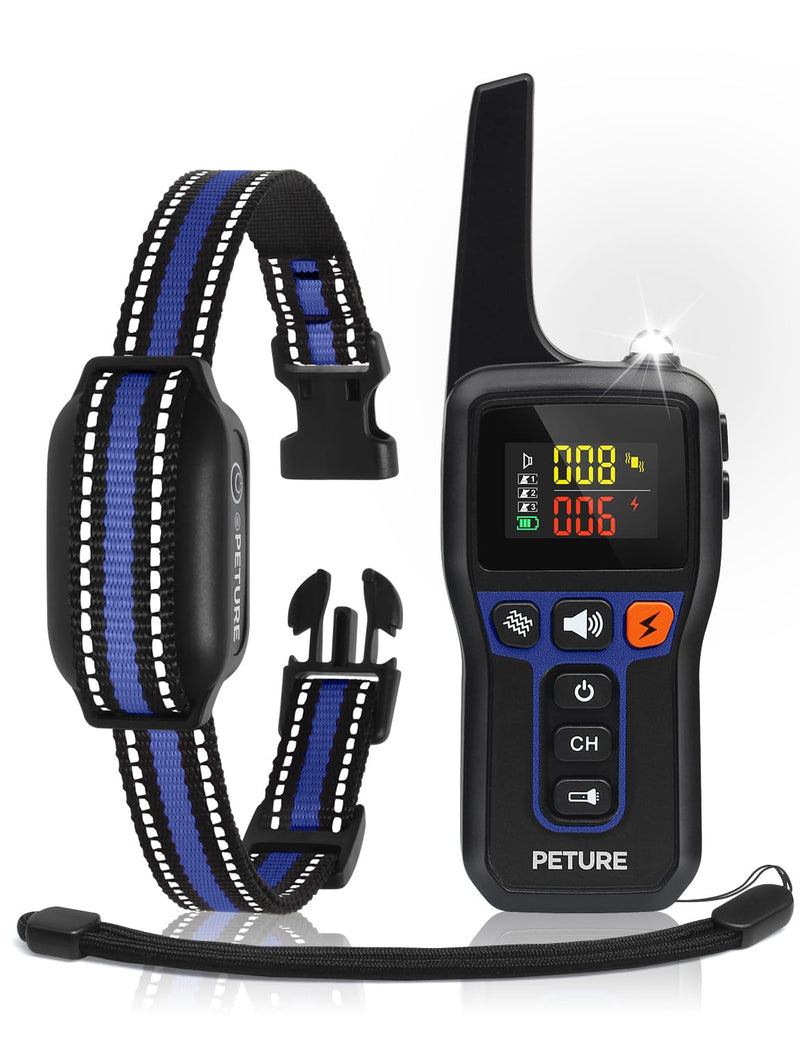 Bark Shock Collar for Dogs, 3300Ft 2-in-1 Bark and Training Collar Combo with Beep, Vibration, Static & Auto Mode, IPX7 Waterproof Automatic Bark Collar for Small Medium Large Dogs (7-120lbs) Blue - PawsPlanet Australia