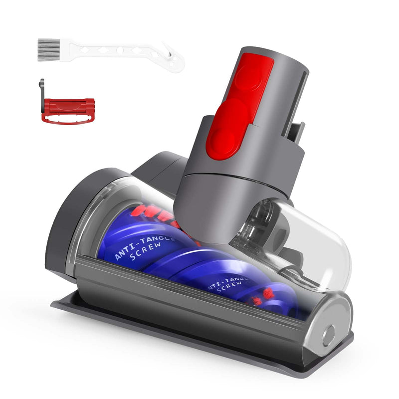 Mini Motorized Brush Head Compatible with Dyson V7 V8 V10 V11 V15 Vacuum Cleaners - Pet Hair Removal Vacuum Attachment - Hair Screw Tool for Carpeted Stairs, Couch/Sofa Cushions, Car Carpet - PawsPlanet Australia