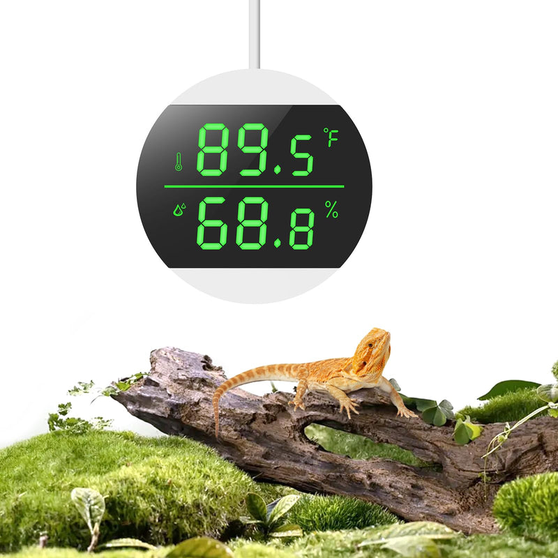 Reptile Tank Thermometer, USB Power Supply LED Digital Reptile Thermometer Hygrometer, 10s Refresh Speed, ±1.8℉ High Precision, Terrarium Thermometers for Reptile (Power Plug not Included) - PawsPlanet Australia