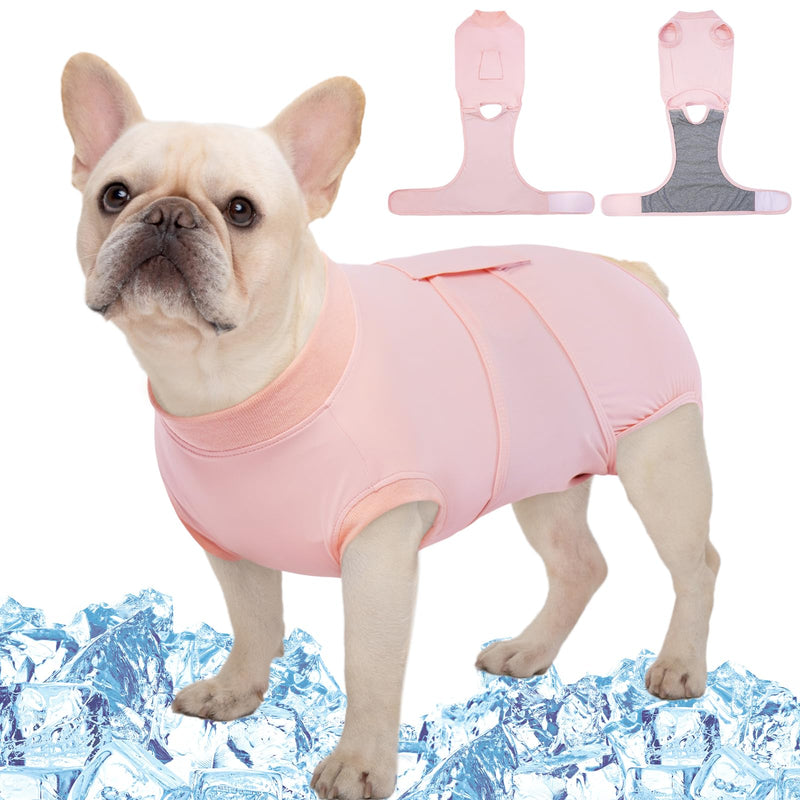 Kuoser Dog Cooling Recovery Suit After Surgery, Recovery Suit for Female Male Dogs, Substitute E-Collar & Cone, Dog Spay Suits Anti Licking Wounds Onesie, Soft Breathable Dog Surgical Suit,Pink S Small(Back:11-13.8",Weight:7-15 LB) Pink - PawsPlanet Australia