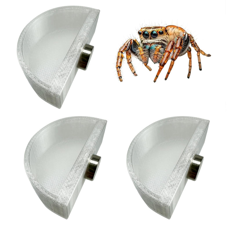 3 PCS Jumping Spider Feeding Dish, Tiny Food Dishes Water Dish for Jumping Spider, Tarantula and Other Small Pets, Half Round - PawsPlanet Australia