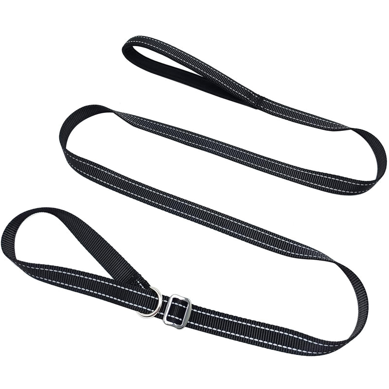 MayPaw Slip Lead Dog Leash, 3/4" Wide Reflective Nylon Training Lead with Padded Handle, 6 FT Flat Pet Leash for Groomers, Shelters, Rescues, Vets or Doggy Daycares 6 FT x 3/4" Wide black - PawsPlanet Australia