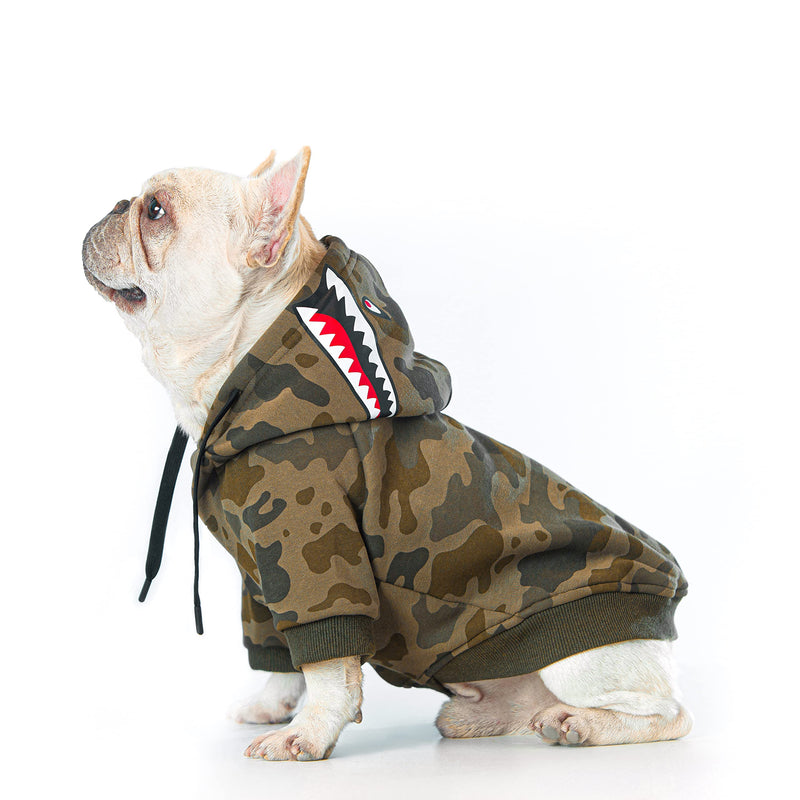 Camo Dog Hoodie Dog Clothes Extra Warm Fleece Lining Stretchy Fit for Small Medium Large Dogs (Camo, XXX-Large) 3XL(Chest:30",Back:23") Camo - PawsPlanet Australia