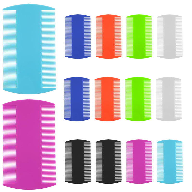 14 Pcs Lice Comb, Flea Comb, Double Sided Dandruff Comb, Cat Comb, Plastic Flea Comb for Cats Fine Teeth Pet Comb for Cat Dog To Keep Skin Healthy And Hair Soft (Multi-color) - PawsPlanet Australia