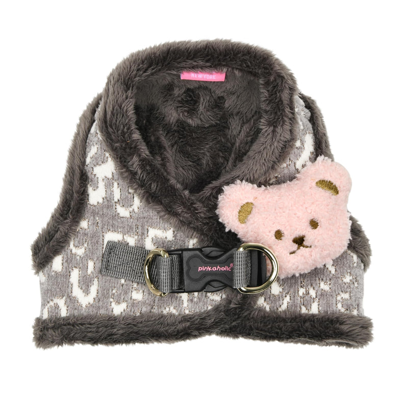 Pinkaholic New York Tailsy Vest Dog Harness Step-in Warm Winter Leopard Pattern for Small Dog, Grey, Large - PawsPlanet Australia
