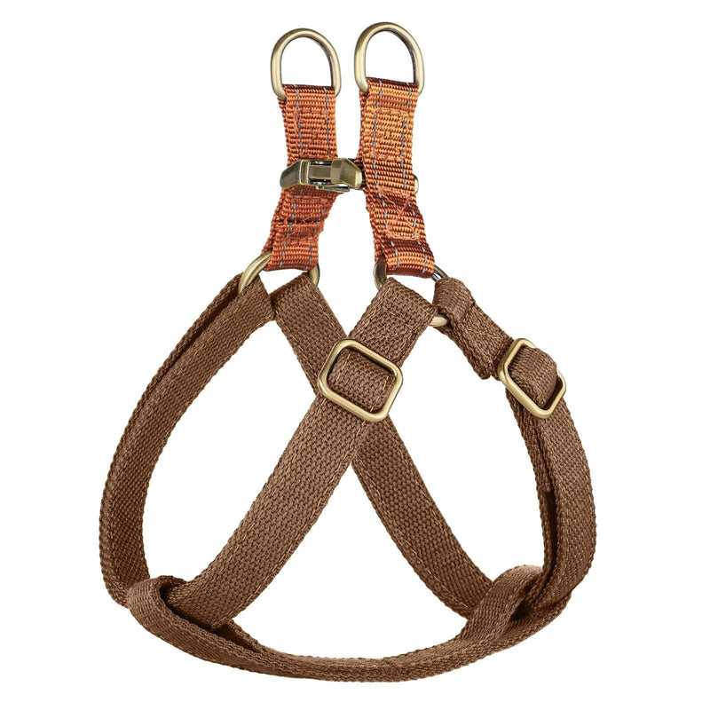 Didog Step in Dog Harness with Metal Buckles, Freedom Nylon Dog Halter Vests for Small Dogs Easy Walking Training(S:Chest 13-22", Brown) S: Chest 14-22", Fit 7-18 lbs - PawsPlanet Australia