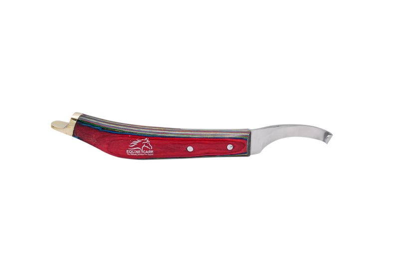 Farrier Hoof Knife Left-Handed - Ultra-Sharp J2 Stainless Steel Blade, Brass Cap, Ergonomic Sheet Handle - Professional Tool for Hoof Trimming, Shoeing, Horse & Cow Hoof Care. Left Handed - PawsPlanet Australia