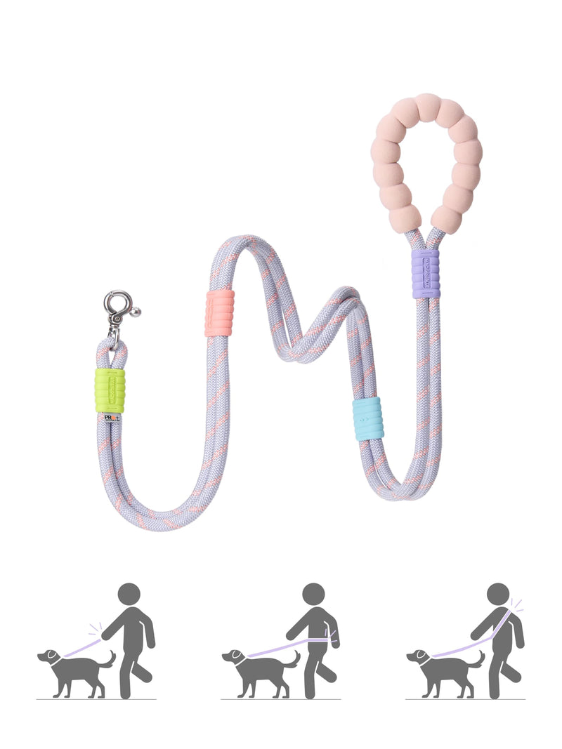 5FT Dog Training Leash, Heavy Duty Nylon Rope Dog Leashes with 360° Swivel Metal Clip and Comfortable Padded Handle No Pull Reflective Leash for Medium Large Dogs Purple-Plus - PawsPlanet Australia