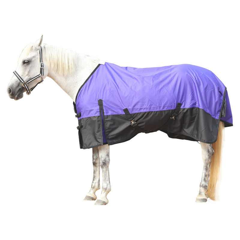 600 Denier Rip-Stop Horse Rain Sheet Lightweight Waterproof and Breathable Turnout Horse Blanket (No Fill) Violet/Black 72 72" - PawsPlanet Australia