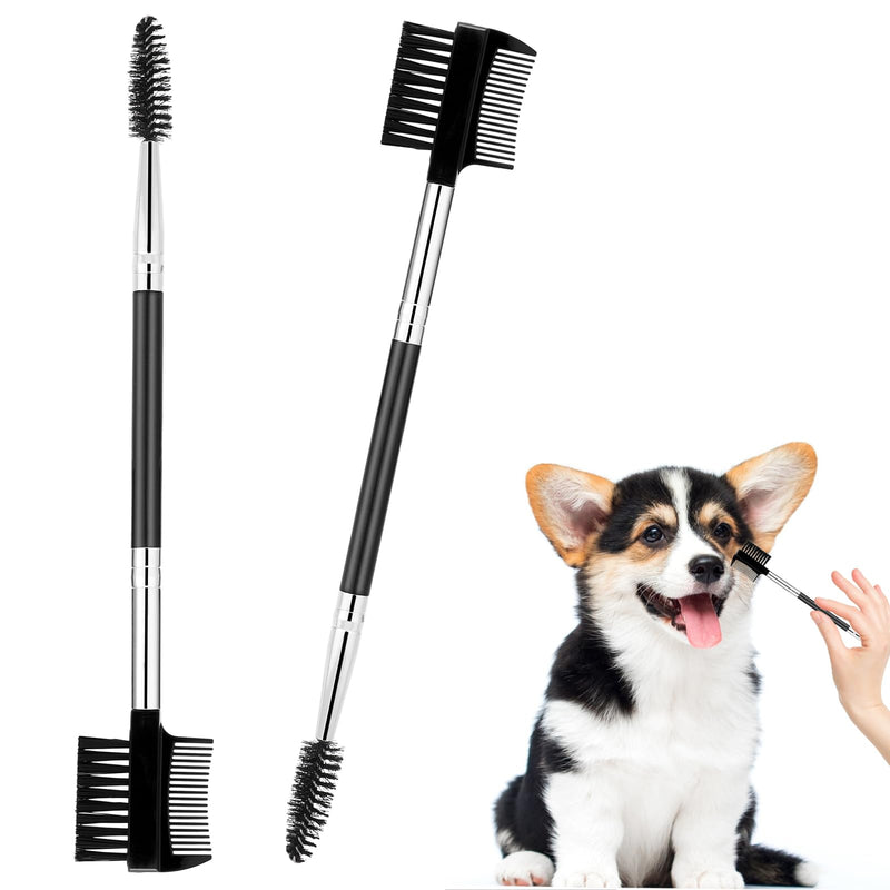 2 Pcs Black Pet Tear Comb Tear Stain Remover, Dog Eye Comb Tear Stain Remover Comb, Double Head Facial Brush and Tear Stain Removal Tool for Small Dogs, Cats - PawsPlanet Australia
