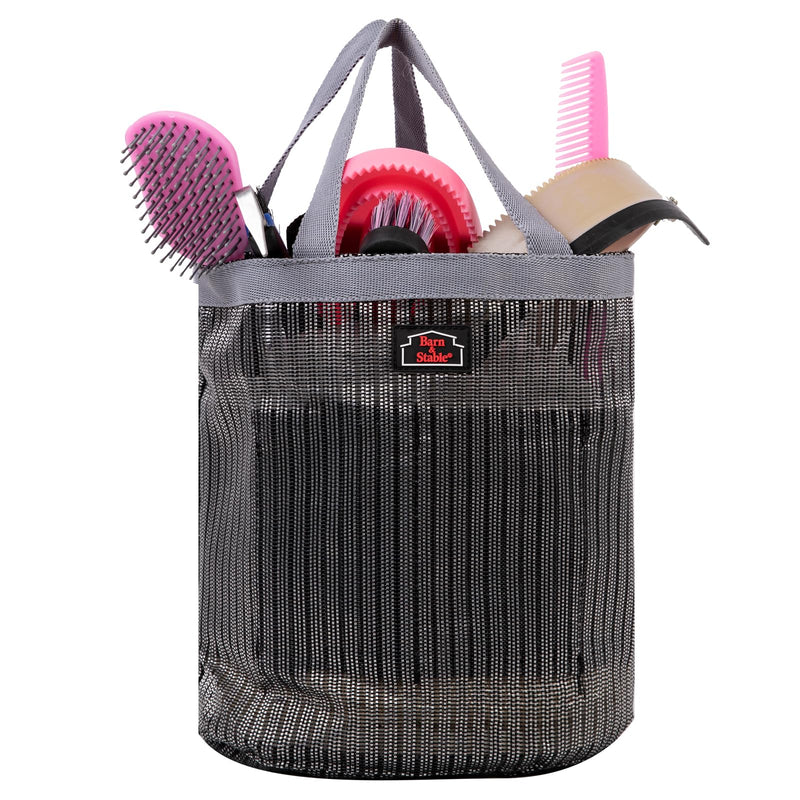 BARN & STABLE Breathable & Waterproof Mesh Horse Grooming Bag with 8 Pockets Tear-Resistant Grooming Tote for Horse Grooming Caddy Bag Organizer to Secure Items(Silver) Silver