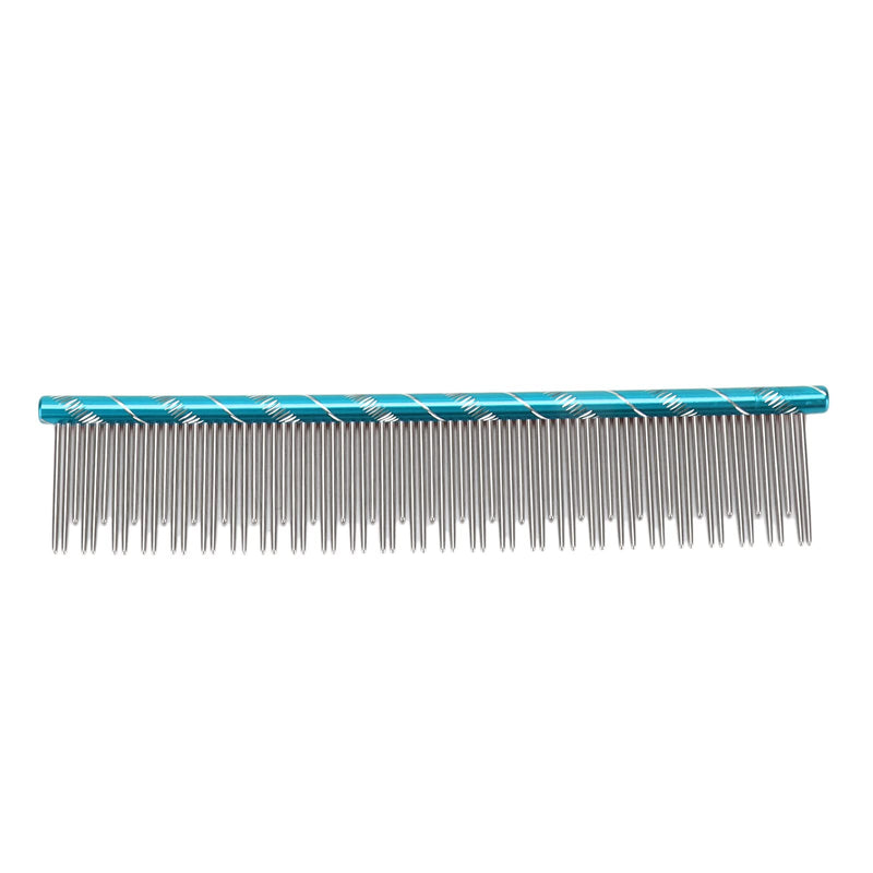 Zerodis Pet Hair Removal Comb, Reusable Stainless Steel, Blue, Cat Grooming, Thick Hair, 16 x 3.3cm/6.3 x 1.3in