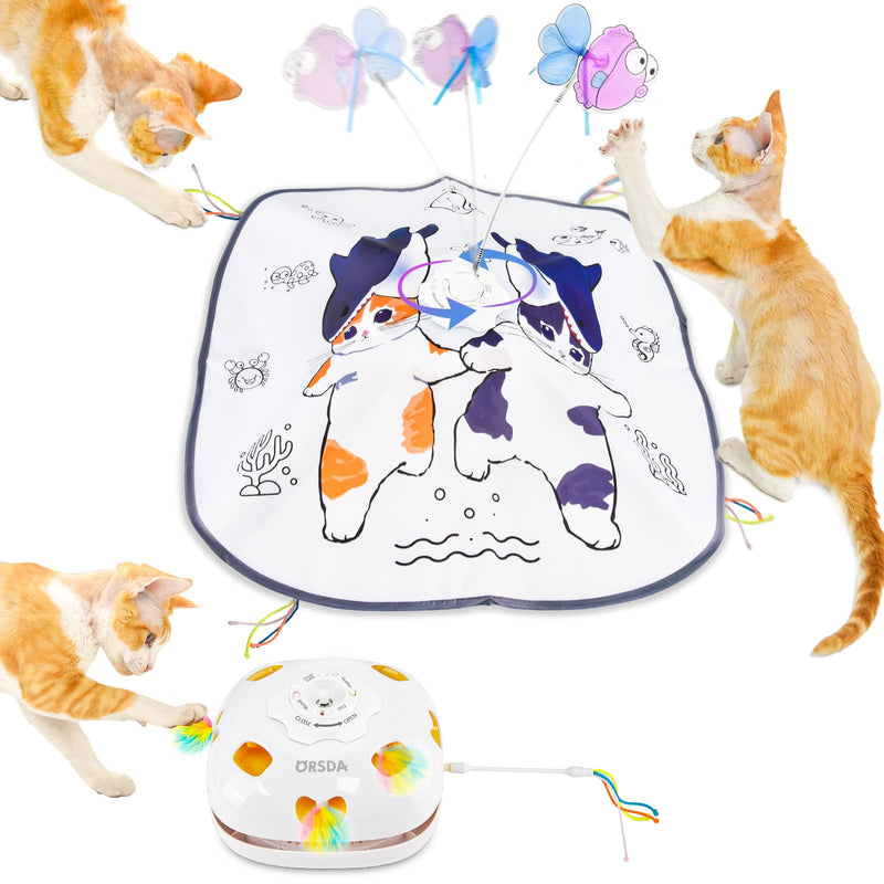 ORSDA Cat Toys for Indoor Cats, 5 in 1 Interactive Cat Toy, Rechargeable Automatic Enrichment Toys for Cats Home Alone for Bored Indoor Adult Cats Self Play Kitten Toys for Exercise, Touch Activated - PawsPlanet Australia