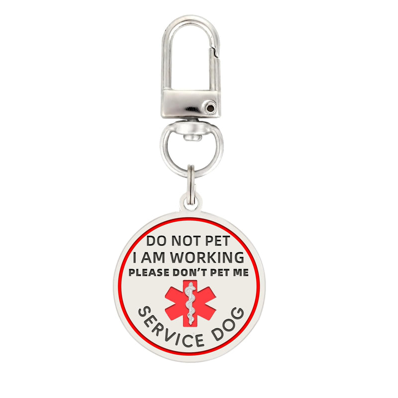 Do Not Pet Service Dog ID Tag, Double Side Engraved Easily Attach to Dog Collar, Harness or Vest (Medium-1.18 inch) Medium Do Not Pet Tag - PawsPlanet Australia