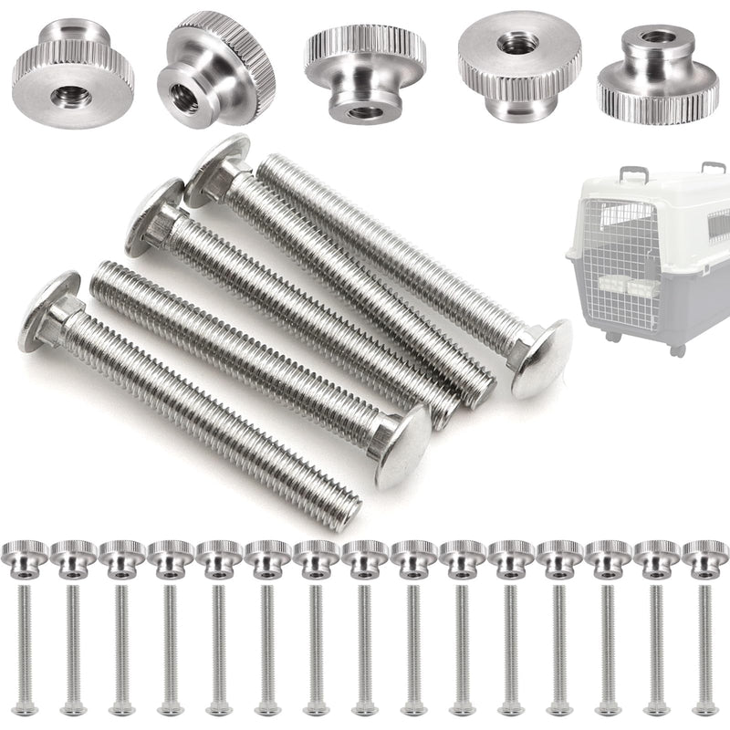 20 Sets Pet Carrier Replacement Fasteners - Heavy Duty Stainless Steel Bolts and Nuts for Kennel - Dog and Cat Replacement Parts, M540-R M5×40-R - PawsPlanet Australia