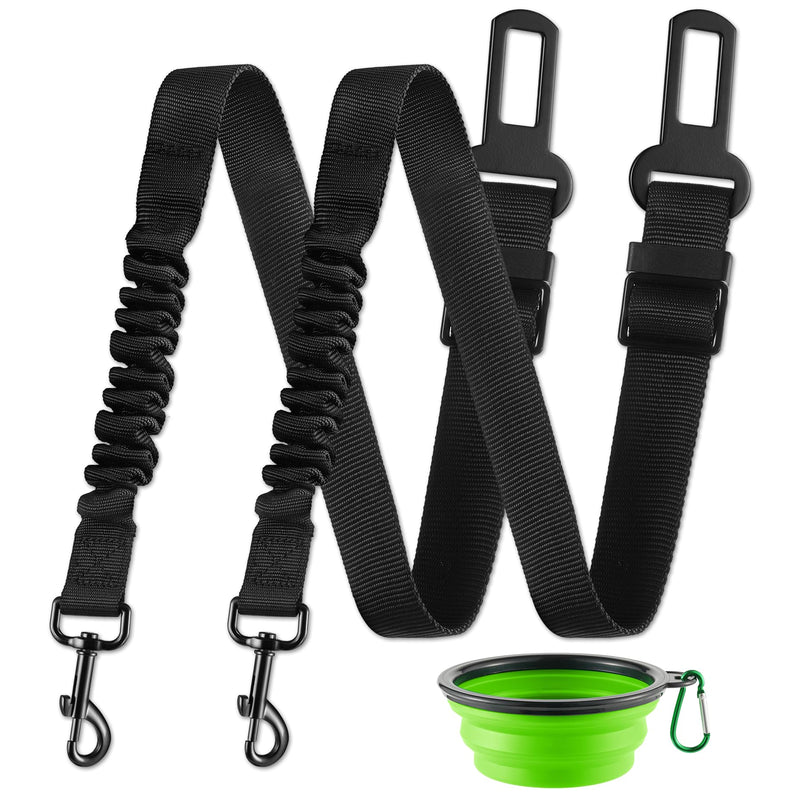 LivTee Dog Seat Belt for Car, Retractable Pet Safety Harness, Adjustable Nylon Dog Seatbelt Leash, Comfortable Dog Accessories for Vehicles (Black-2PCS) Black-2PCS - PawsPlanet Australia