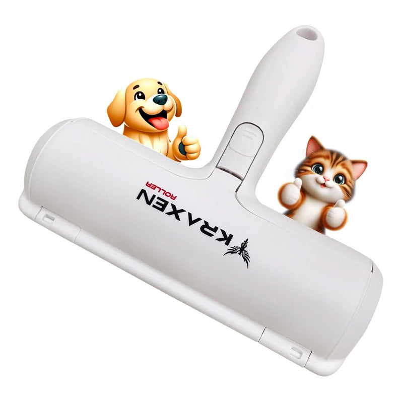 Roller Pet Hair Remover and Reusable Lint Roller - Pet Hair Removal Tool for Furniture, Carpets, Bedding, Couches - Portable, Multi-Surface Fur Removal Tool - PawsPlanet Australia